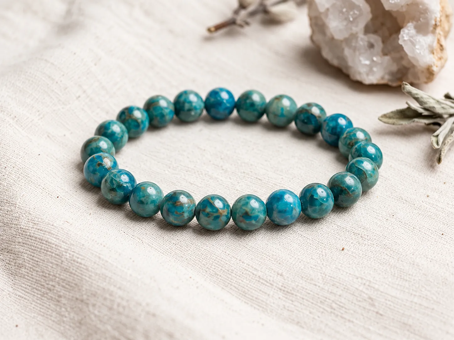 Low Angle Irani Firoza Bracelet On Ivory Linen 2