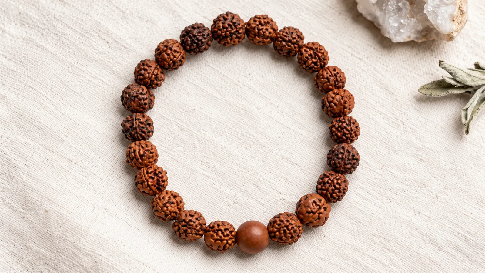 Rudraksha Bracelet With Smooth Center Bead 2