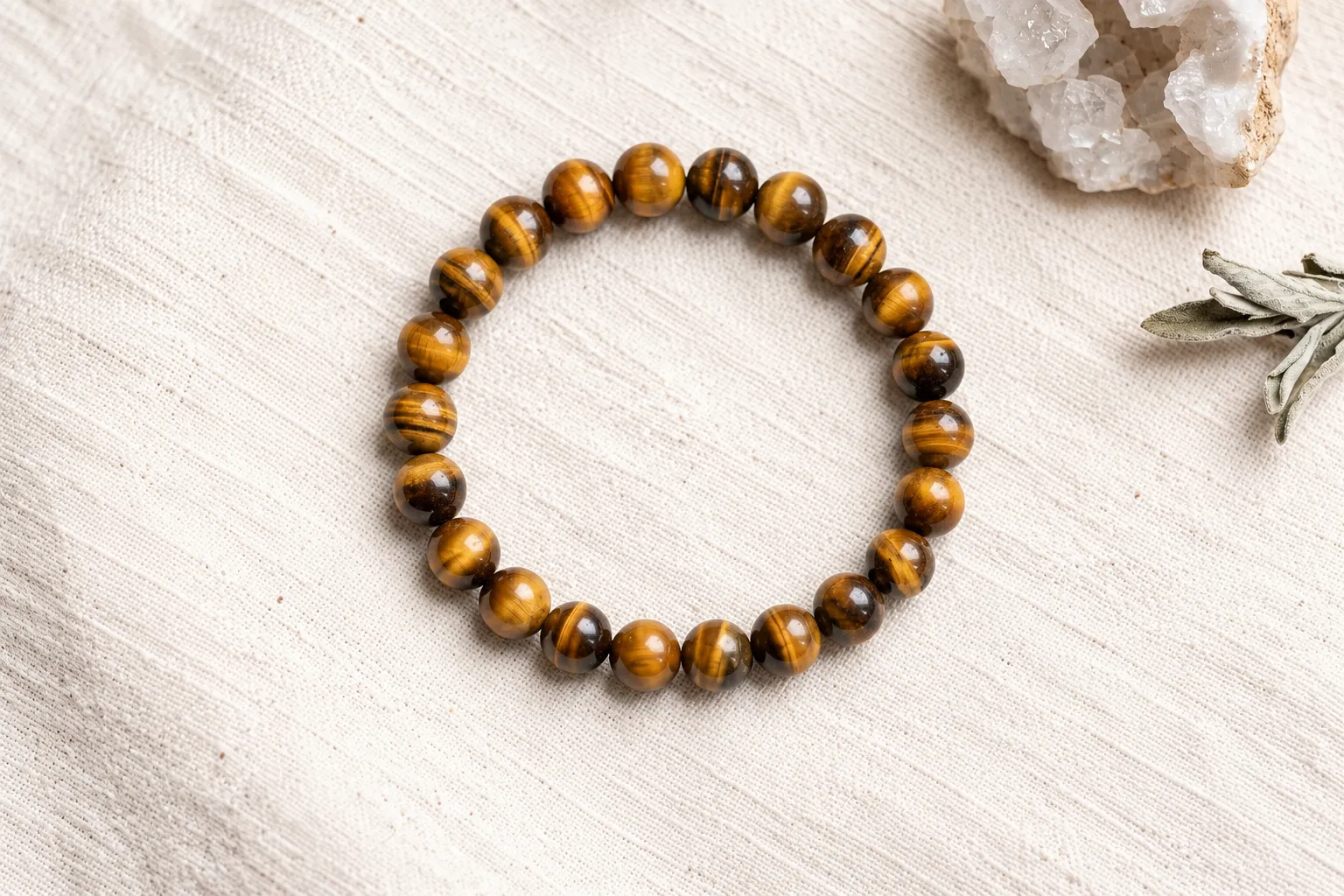 Tiger Eye Bracelet Flat Lay 2
